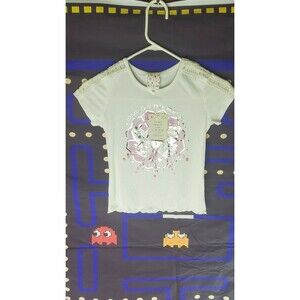 Belle Du Jour Dream Feel Free Be Happy Silver Butterfly Shirt Size Small NWT